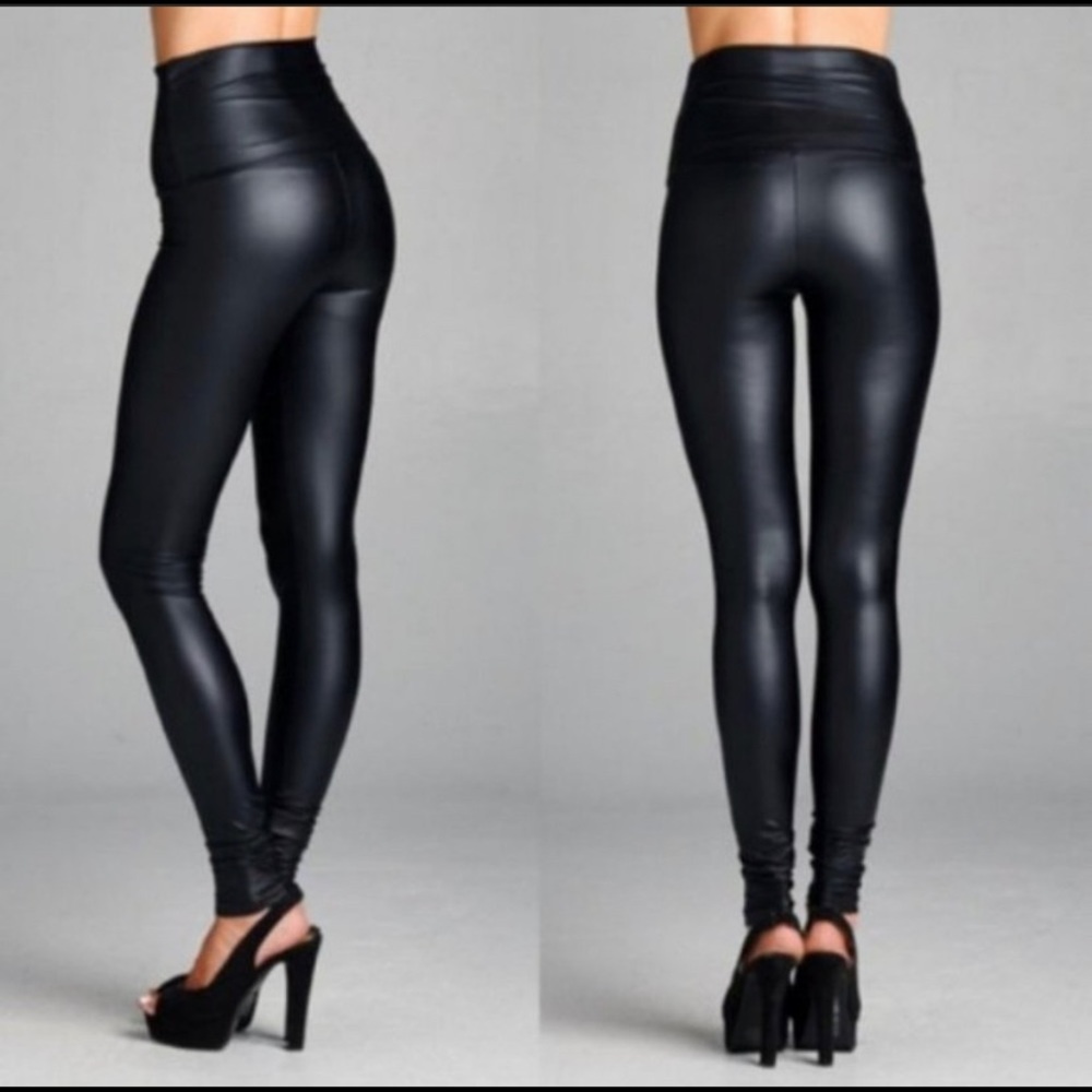Midnight Faux Leather Legging-LAST PAIR - Picture 4 of 5